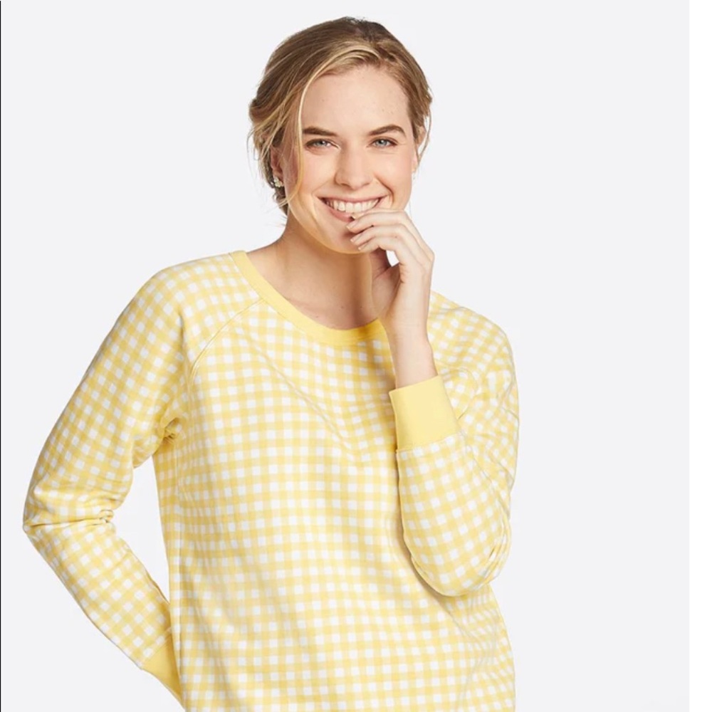 NWT Draper James yellow gingham sweatshirt 🌼